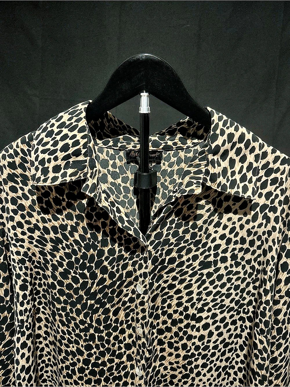 Ashley Stewart Leopard Print Ruffle Smoked Waist Bottoms Plus Size 18